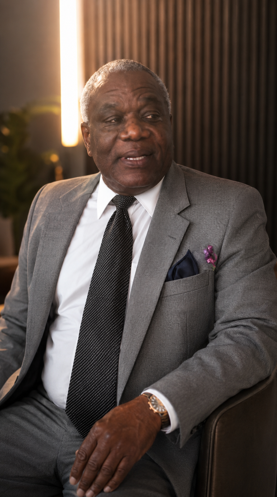 Michael Yaw Offei — professional portrait in a grey suit